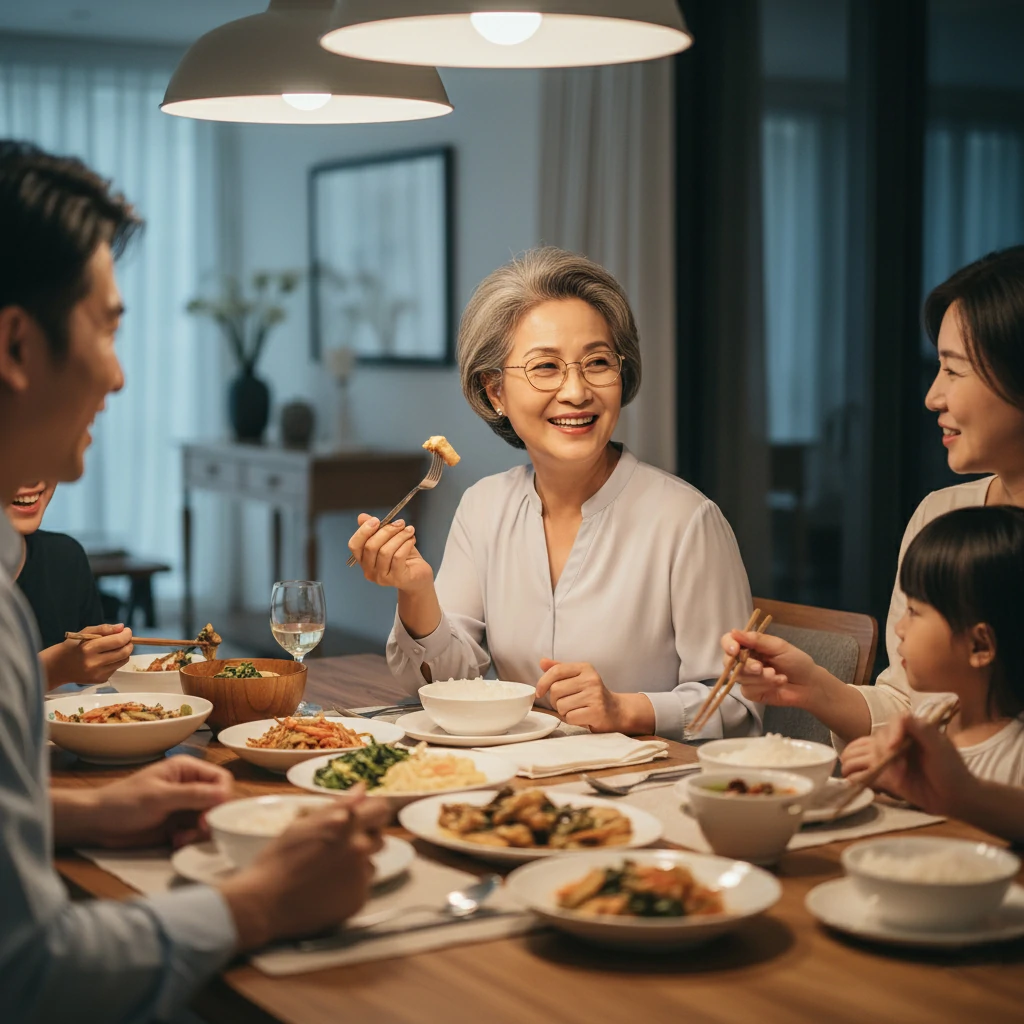 เครื่องช่วยฟัง รับประทานอาหารกับครอบครัว