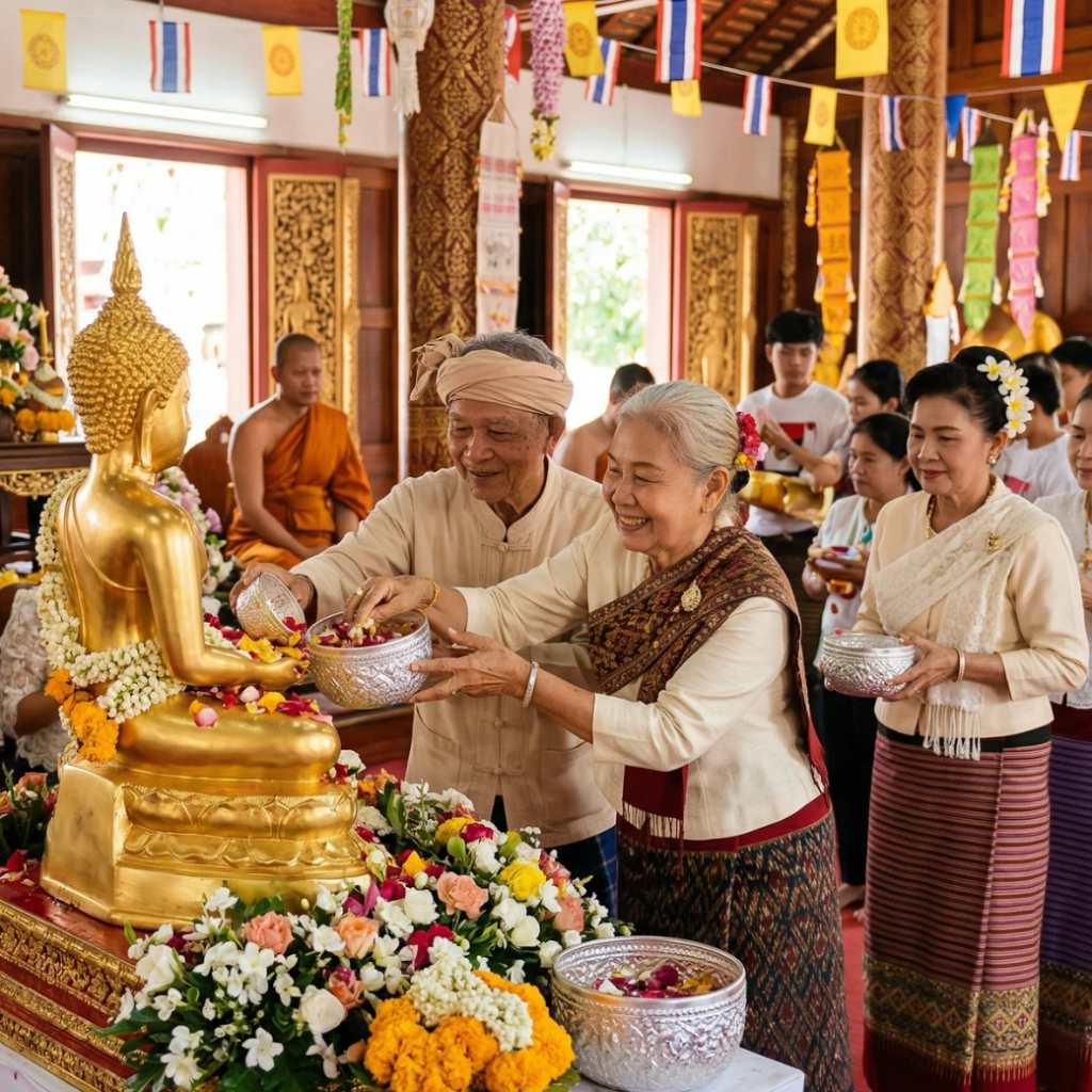 ทำบุญ-สรงน้ำพระ