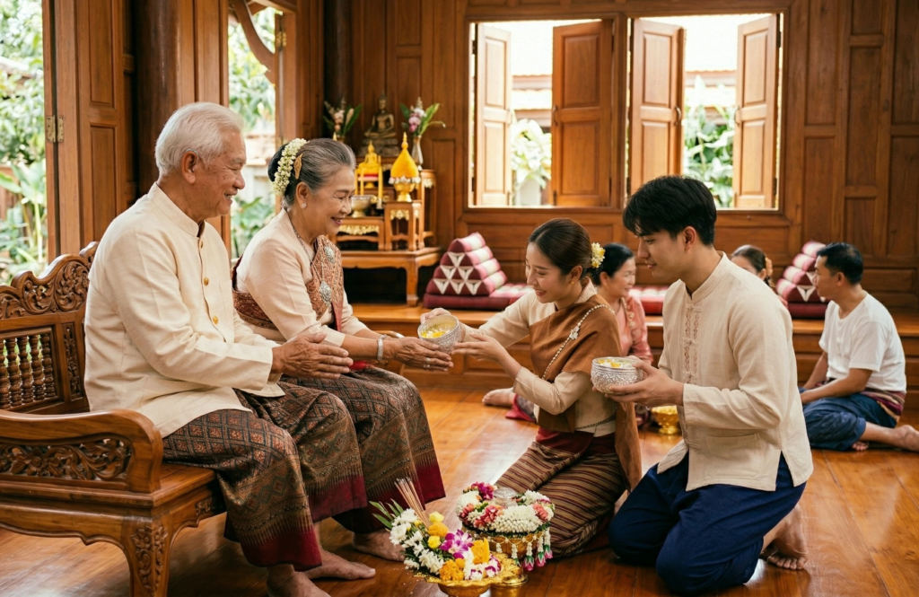 รดน้ำดำหัว ผู้สูงอายุ